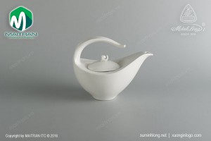 Bình trà gốm sứ Minh Long 1.13L + nắp Anh Vũ