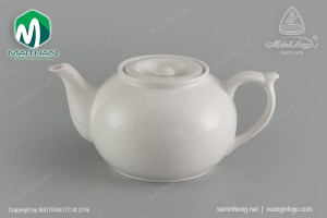 Bình trà gốm sứ Minh Long Jasmine 0.7L vòi lên + nắp