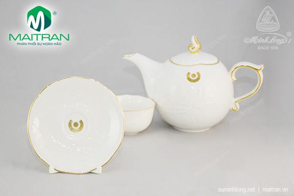 Bộ trà sứ Minh Long in logo Ngân hàng ACB