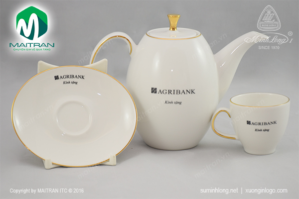 Bộ trà Minh Long in logo Agribank