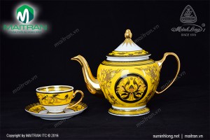 Bộ trà 0.8L Thiên Hương màu vàng