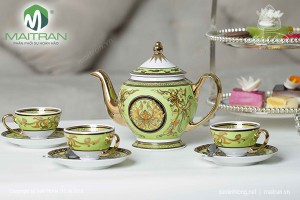 Bộ trà 0.8L Thiên Hương màu xanh lá