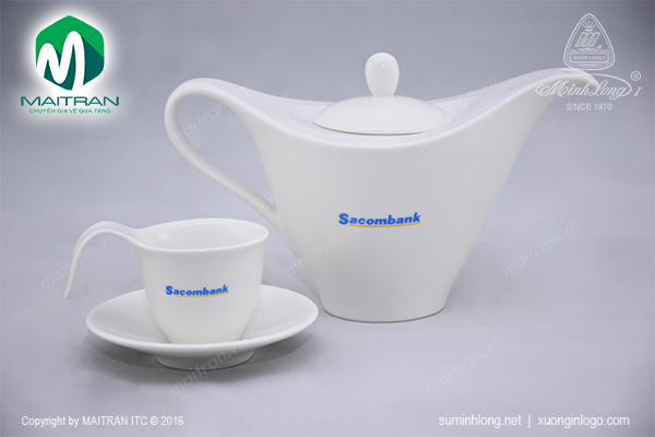 Bộ trà Minh Long in logo Sacombank