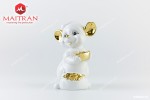 Tượng Chuột Quý 10 cm Màu trắng Trang trí vàng