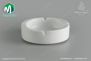 Gạt tàn tròn 10 cm gốm sứ Minh Long Jasmine trắng