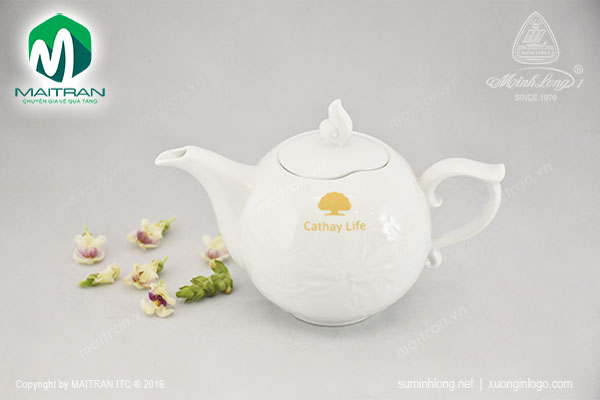 Bình trà Minh Long in logo Cathay