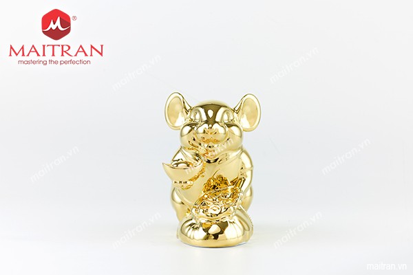 Tượng Chuột Phú 20 cm Dát vàng