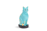Mèo Đại Cát 17.4 cm Xanh Ngọc Trang trí vàng