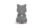 Mèo Vạn Phúc 9.5 cm Xám Trang trí vàng